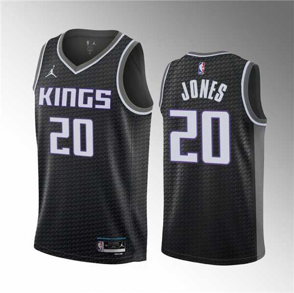 Men%27s Sacramento Kings #20 Colby Jones Black 2023 Draft Statement Edition Stitched Jersey Dzhi->washington wizards->NBA Jersey